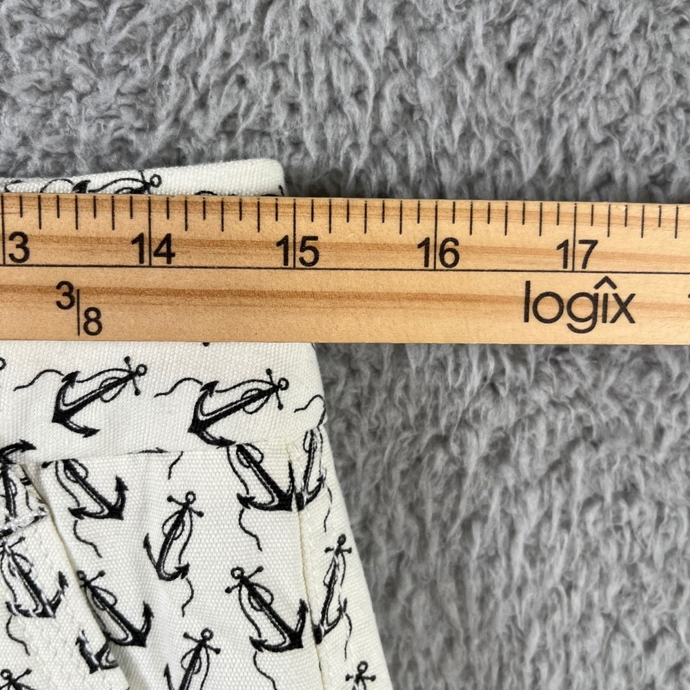 J.Crew Factory Women Ivory Anchor Print City Fit Cotton Shorts Size 0 NWT - Picture 6 of 11